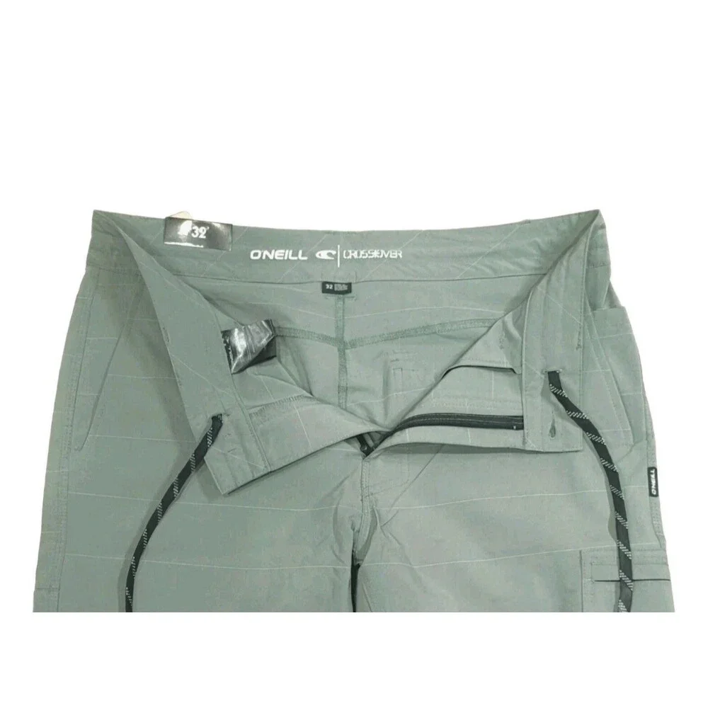 O'Neill Men's Crossover Hybrid Shorts Stretch Fabric Cargo Pocket Green Size 40